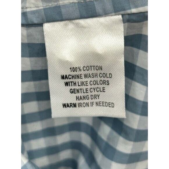 UNTUCKit Crispo Button Down Shirt Long Sleeve Gingham Blue White Size 8 NEW - Picture 5 of 7